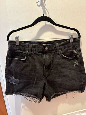 Old Navy High Rise Black Distressed Denim Jean Shorts